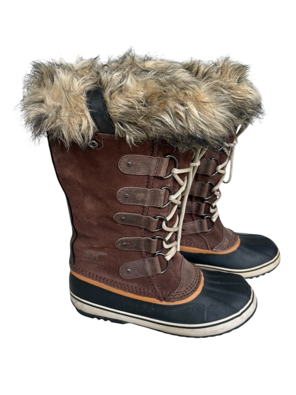 Sorel Joan of Arctic Waterproof Winter Boots Brown Black Snow Boots Size 10